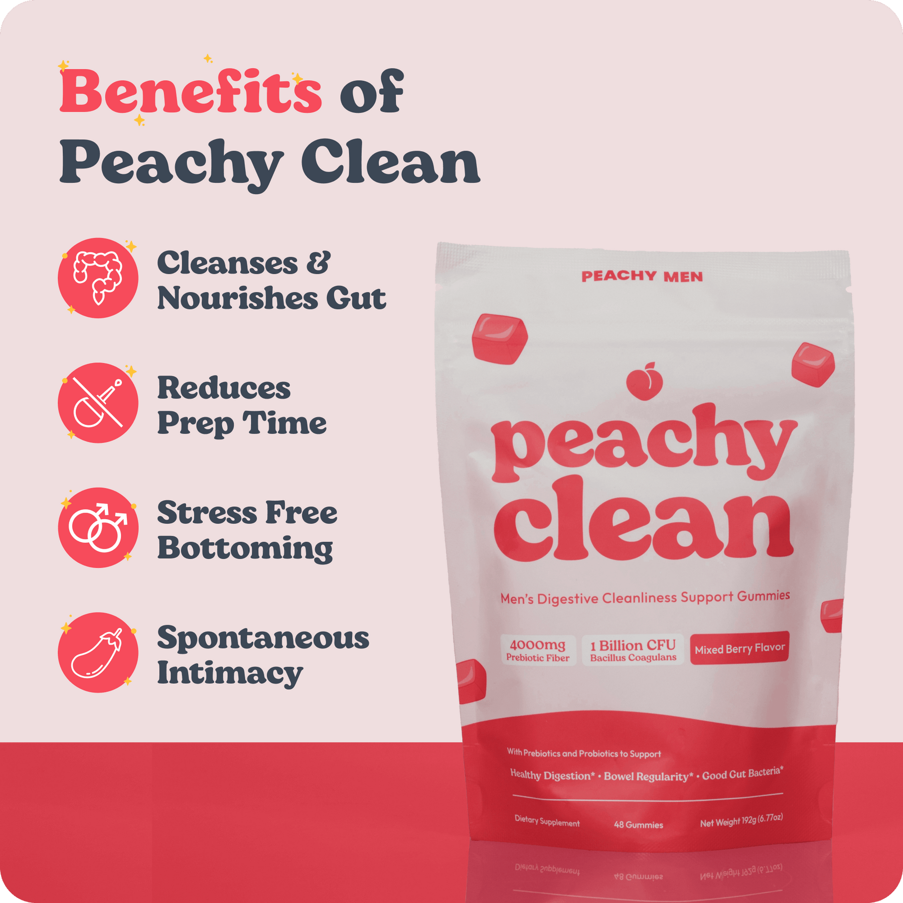 Peachy Clean Sugar-Free Pre+Probiotic Fiber Gummie
